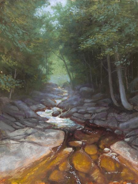 Rocky Creek, Matthew 11"28 , oil on panel, 9 x 12 inches, $2,500 