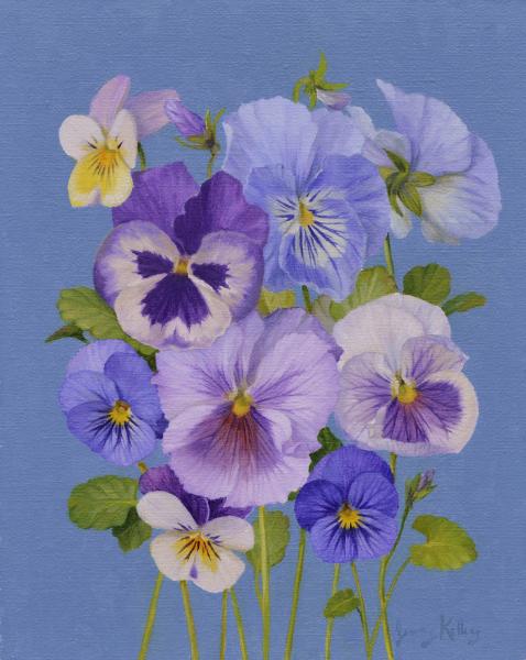 Pansies with Blue, oil on linen, 10 x 8 inches, $1,200 