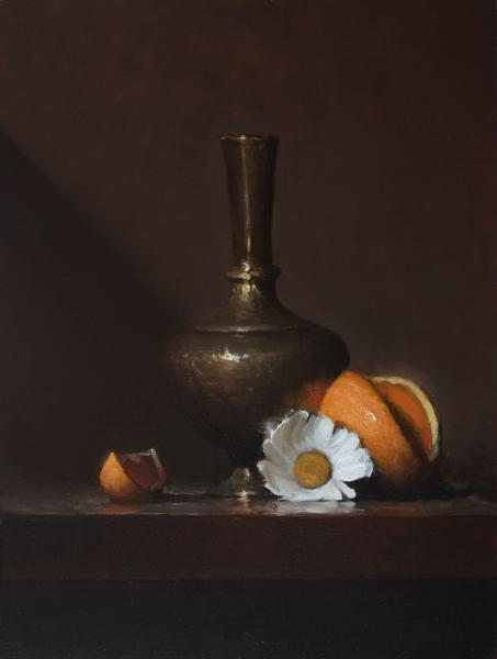 The Brass Vase, oil on panel, 12 x 9 inches, $1,200 