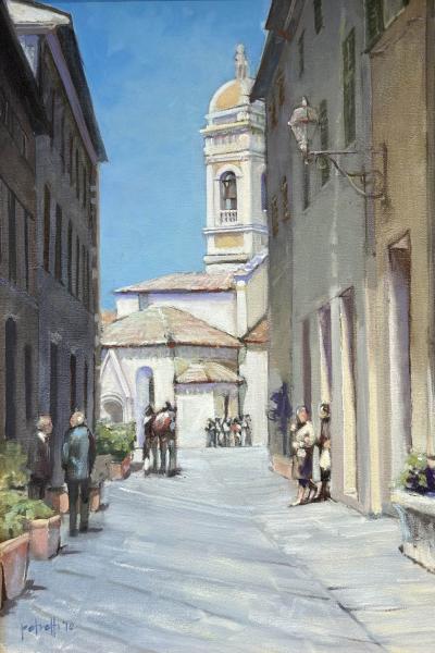 Italy, oil on linen panel, 20 x 14 inches, $2,400 