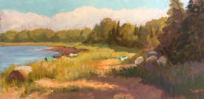 East of Asa's, oil on linen, 15 x 30 inches, $3,500 