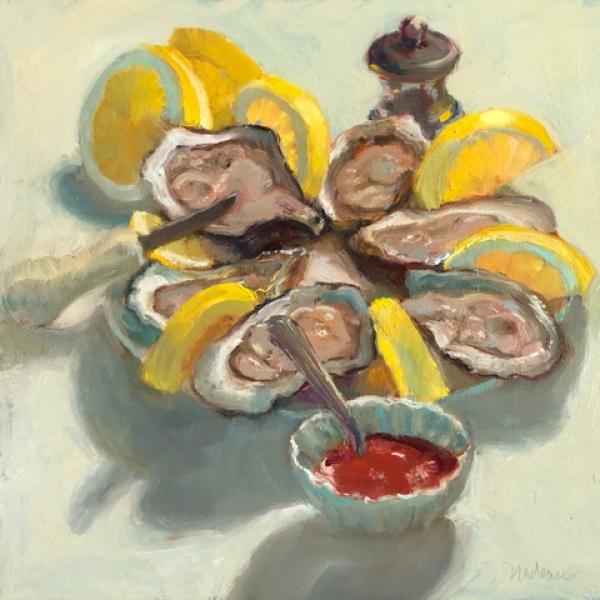 Freshly Shucked, oil on linen, 12 x 12 inches, $1,500 