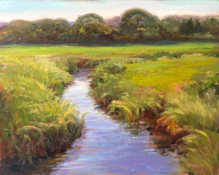 Snow Shore Stream, oil on linen, 16 x 20 inches, $3,000 