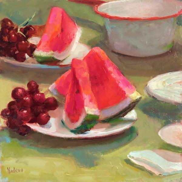 Summer Sweets, oil on linen, 12 x 12 inches, $1,500 