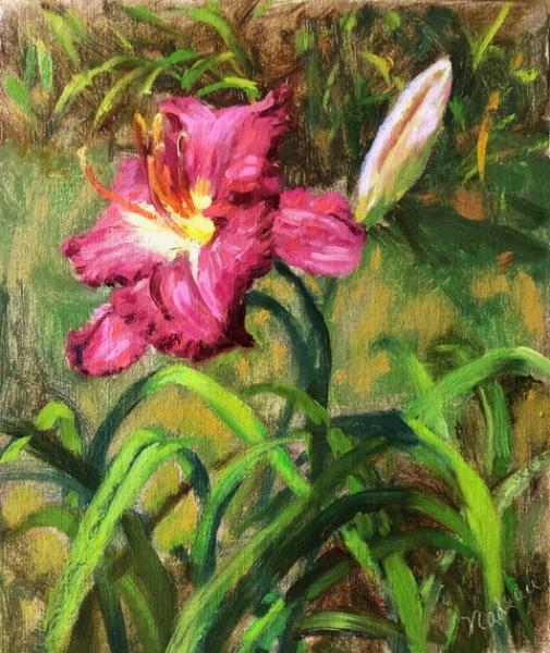 Todays Lily, oil on linen, 12 x 10 inches, $950 