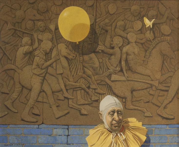 Battle of the Clowns, egg tempera, 20 x 24 inches   SOLD 