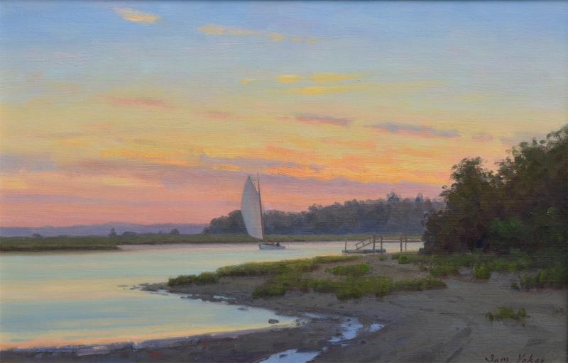 Evening Breeze, oil on linen, 13 x 20 inches, $3,950 