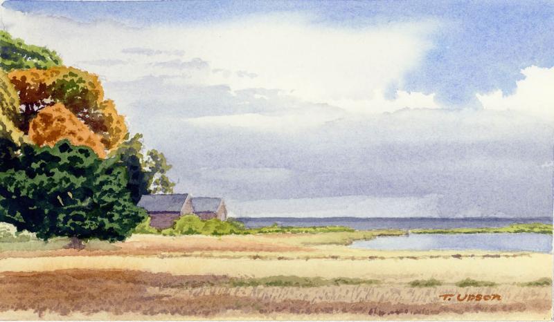 Passing Squall, Nauset Beach, Watercolor on Paper, 5 x 9 inches, $800 