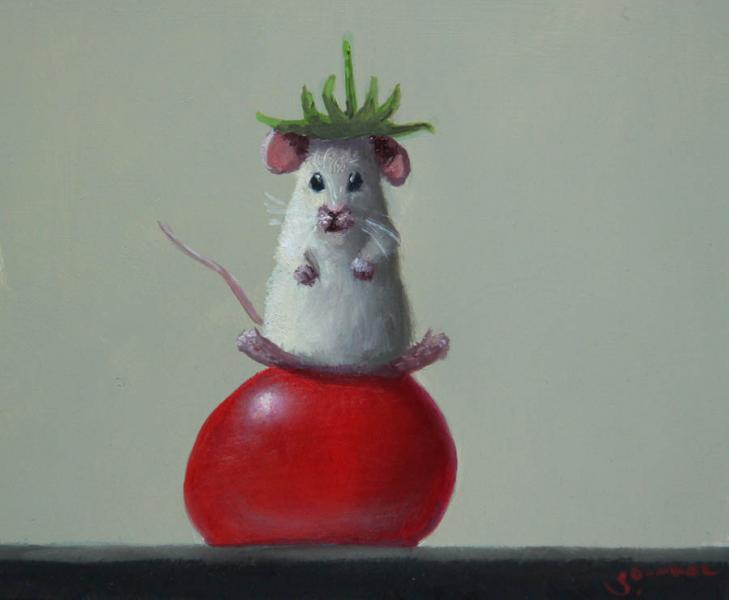 King of all Tomatoes, oil on panel, 4 x 5 inches, $700 